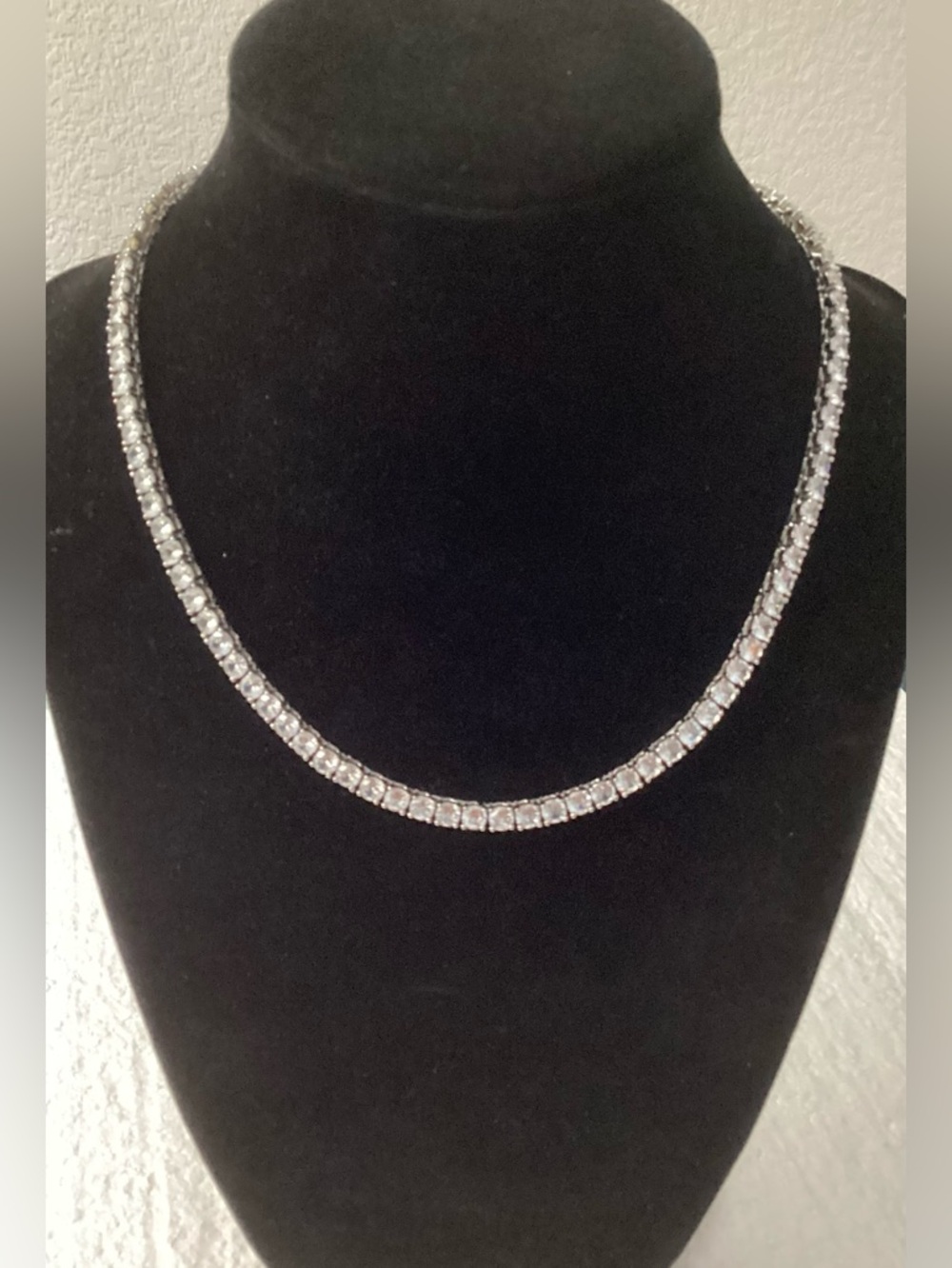 Silver Crystal Tennis Necklace